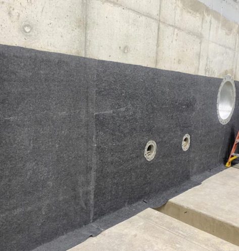 Waterproofing the storage tank begins with felt wall lining